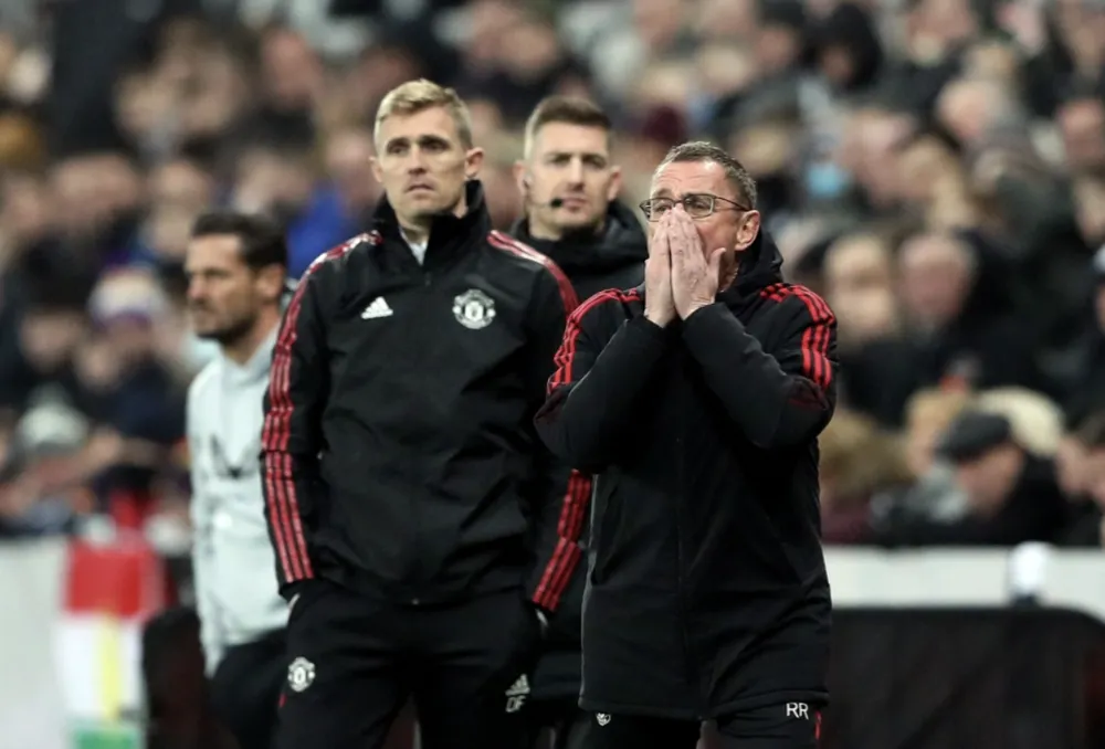 Rangnick có thống kê tệ nhất trong các đời HLV MU tại Premier League. ẢNH: REUTERS Rangnick có thống kê tệ nhất trong các đời HLV MU tại Premier League. ẢNH: REUTERS