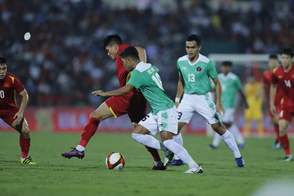 U-23 Indonesia sẵn sàng chơi quyết liệt trước U-23 Việt Nam. ẢNH: ANH PHƯƠNG