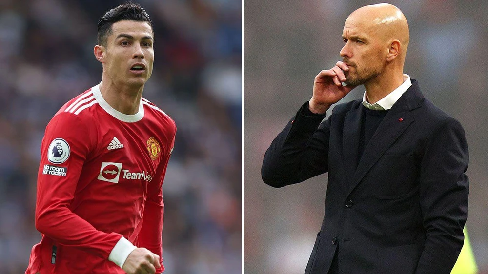 Ten Hag đã lên tiếng về tương lai của Ronaldo tại MU. ẢNH: MIRROR