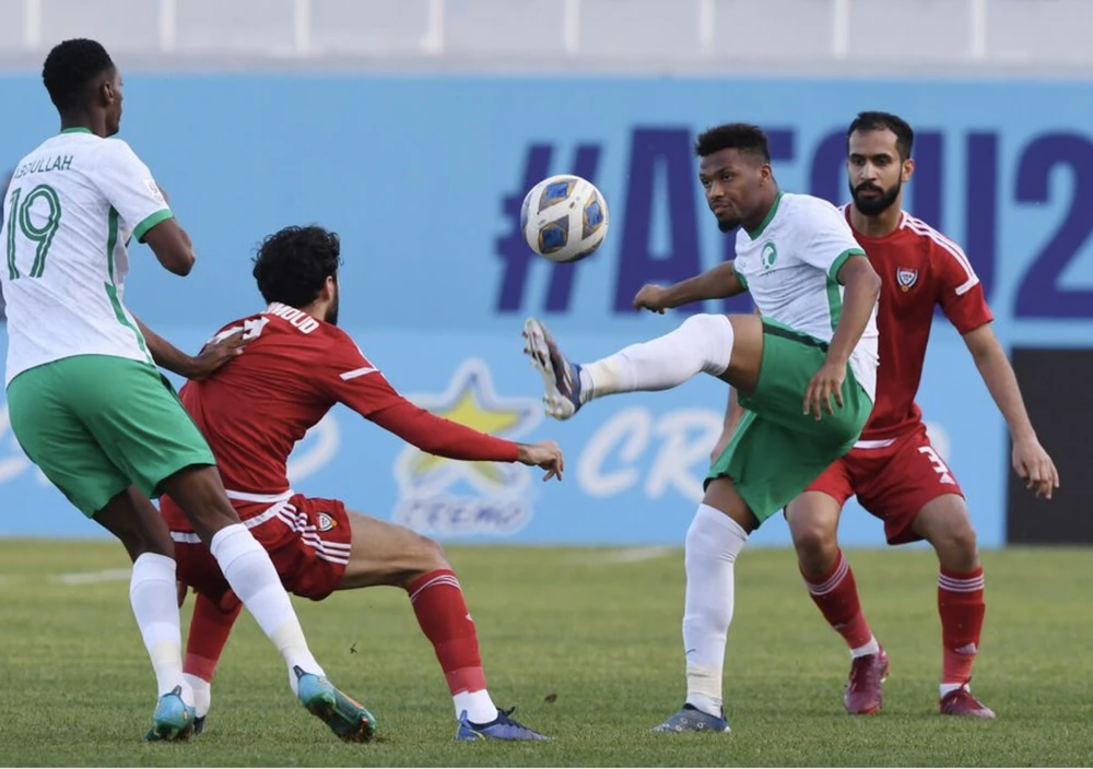 Trận cuối vòng bảng U-23 Saudi Arabia thắng U-23 UAE 2-0. ẢNH: AFC