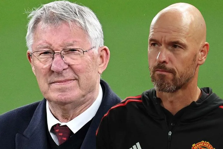 Ten Hag có lẽ cần phải học tập Sir Alex trong việc xử lý vấn đề chuyển nhượng của Man Utd để giữ vị thế cho CLB. ẢNH: MIRROR