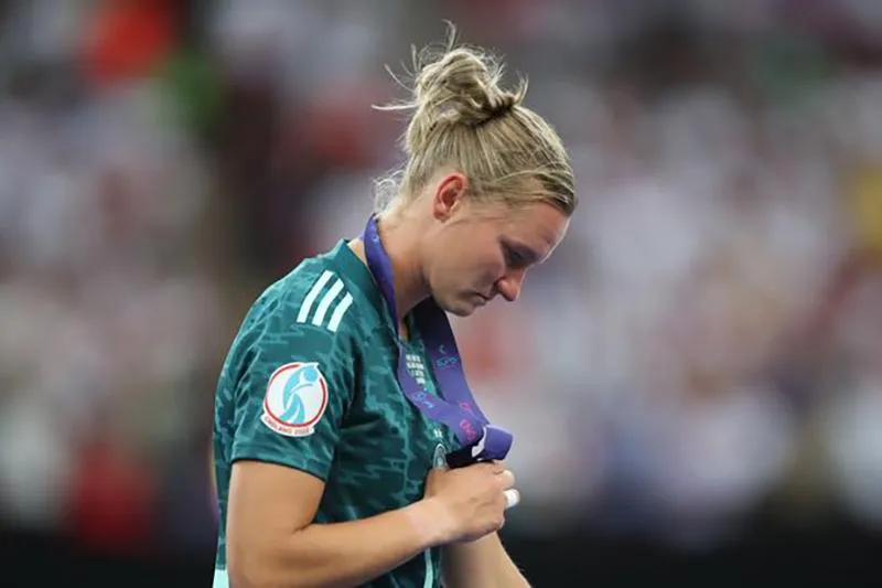 Các cầu thủ Đức rất thất vọng sau trận thua đau Anh ở chung kết Euro 2022. ẢNH: GETTY