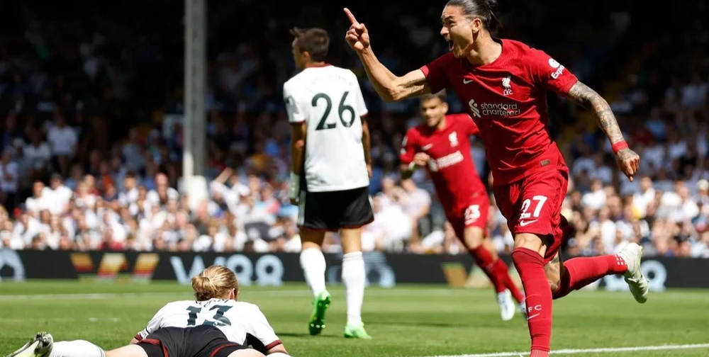 Darwin Nunez ghi bàn gỡ hòa cho Liverpool. Ảnh: Getty