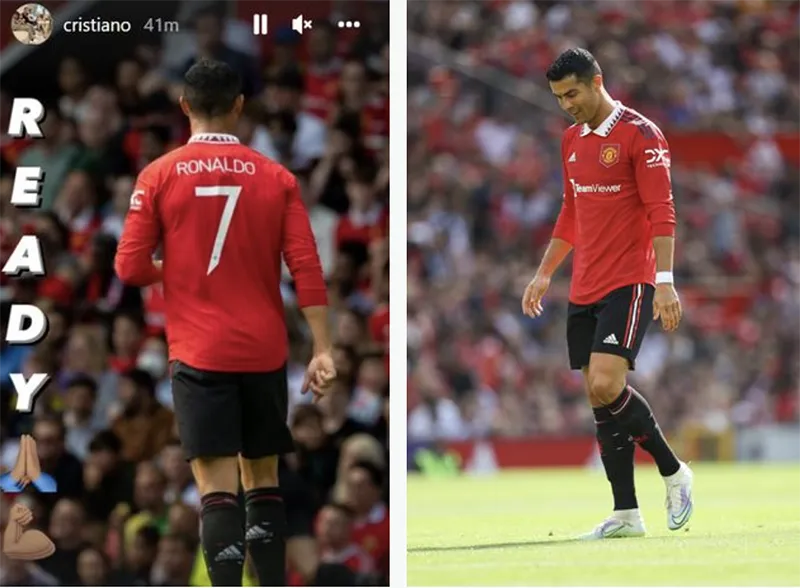 Ronaldo đăng story đã "sẵn sàng" sau những lùm xùm đòi chia tay MU. ẢNH: MIRROR Ronaldo đăng story đã "sẵn sàng" sau những lùm xùm đòi chia tay MU. ẢNH: MIRROR