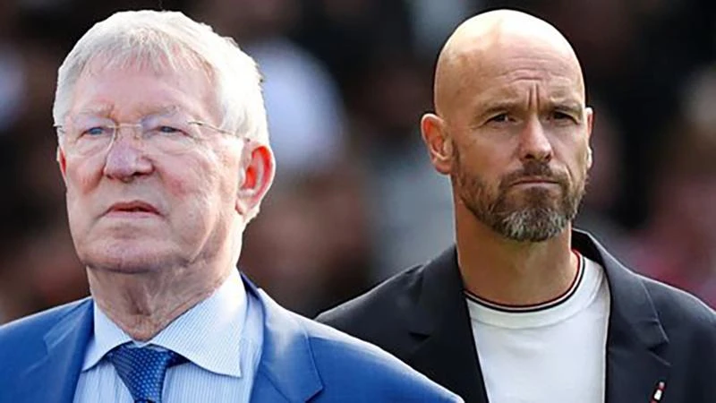 Liệu Ten Hag có đủ sức thay thế Sir Alex Ferguson sau khởi đầu thất bại ở Man Utd? ẢNH: MIRROR