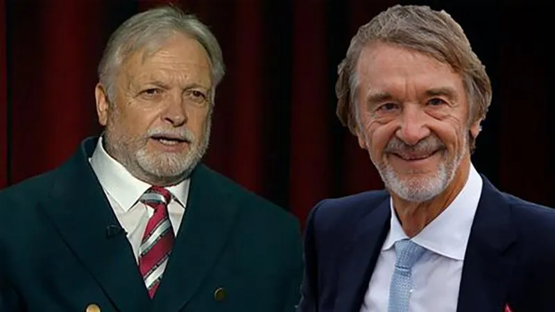 Knighton muốn thu hút tỉ phú Ratcliffe vào dự án mua lại Man Utd. ẢNH: MIRROR