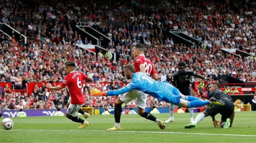 Bàn thắng của Saka không thể giúp Arsenal giữ mạch bất bại. Ảnh: Getty