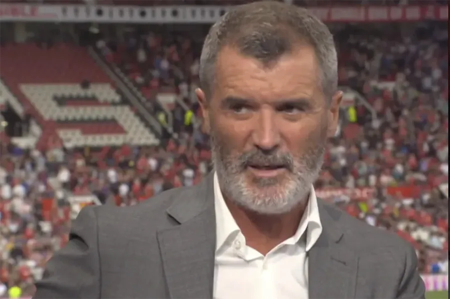 Chưa bao giờ fan MU thấy huyền thoại MU Roy Keane vui như vậy. ẢNH: SUN SPORTS