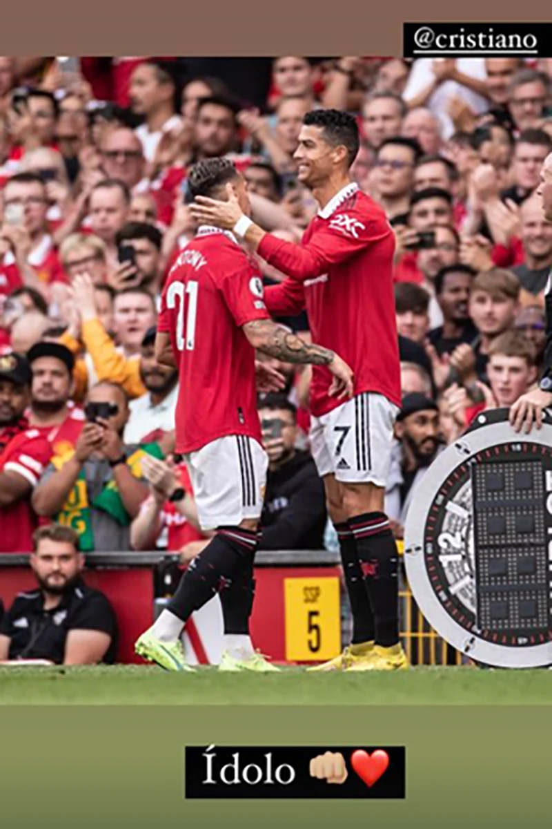 Antony gửi thông điệp xem Ronaldo là idol. ẢNH: INSTAGRAM ANTONY