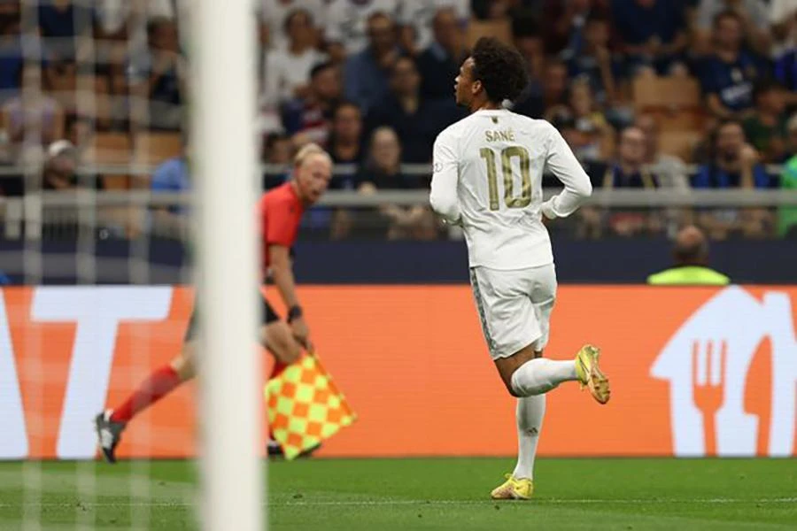 Sane ăn mừng bàn thắng vào lưới Inter Milan. ẢNH: GETTY
