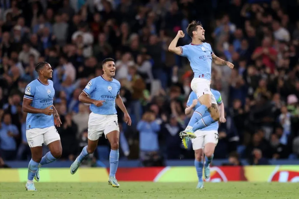 John Stones mở đầu cho màn lội ngược dòng của Man City. Ảnh: UEFA