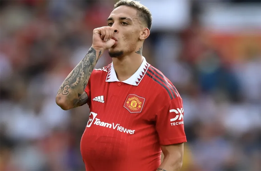 Antony xếp thứ hai sau Haaland nhưng tiền đạo người Brazil mới đá 1 trận ở Premier League cho MU. ẢNH: GETTY Antony xếp thứ hai sau Haaland nhưng tiền đạo người Brazil mới đá 1 trận ở Premier League cho MU. ẢNH: GETTY