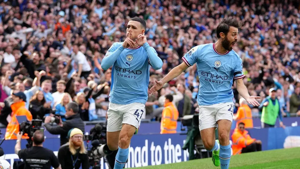 Foden rực sáng với cú hat-trick vào lưới MU. ẢNH: GETTY