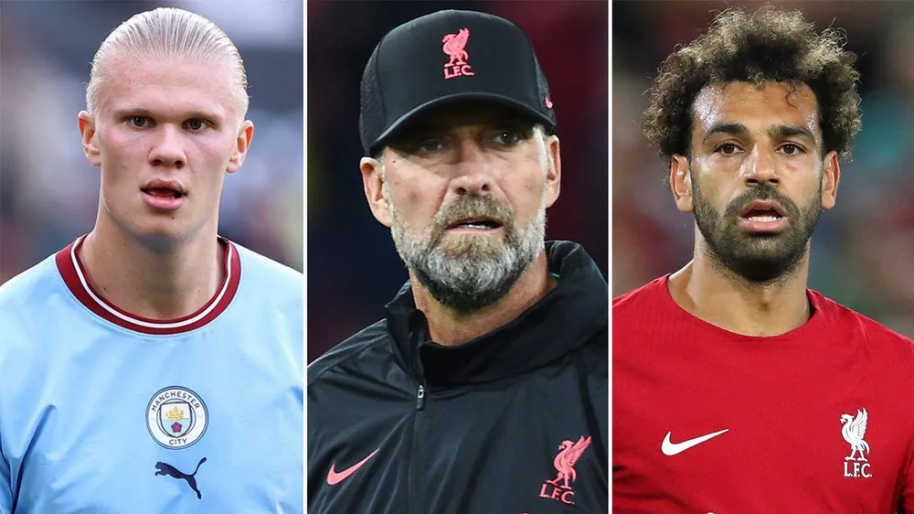 Klopp khẳng định Salah không thể so đọ với Haaland về hiệu suất ghi bàn lúc này. Ảnh: MIRROR