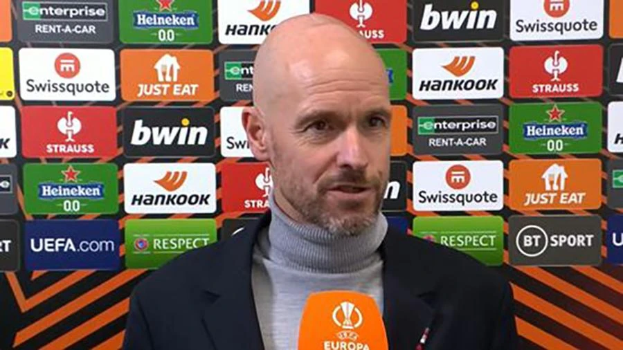 Ten Hag vui vì các cầu thủ MU giữ vững niềm tin chiến thắng. ẢNH: GETTY