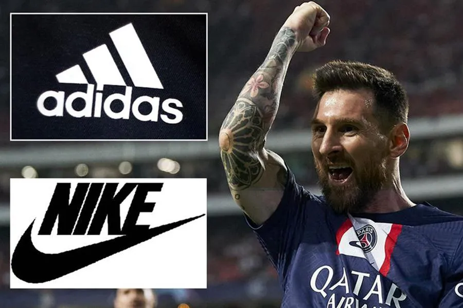 Messi từng quảng bá cho cả Nike lẫn Adidas. ẢNH: MIRROR