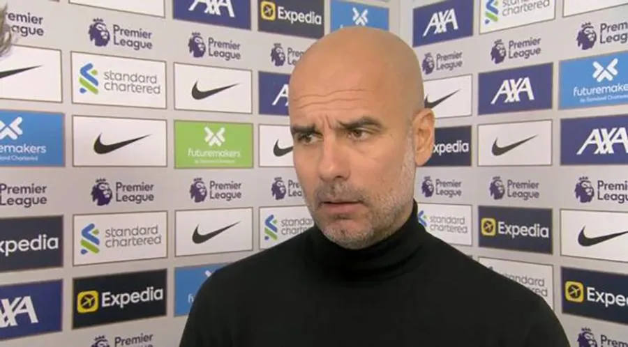 Pep Guardiola không hài lòng về công tác trọng tài. ẢNH: SKY SPORTS Pep Guardiola không hài lòng về công tác trọng tài. ẢNH: SKY SPORTS