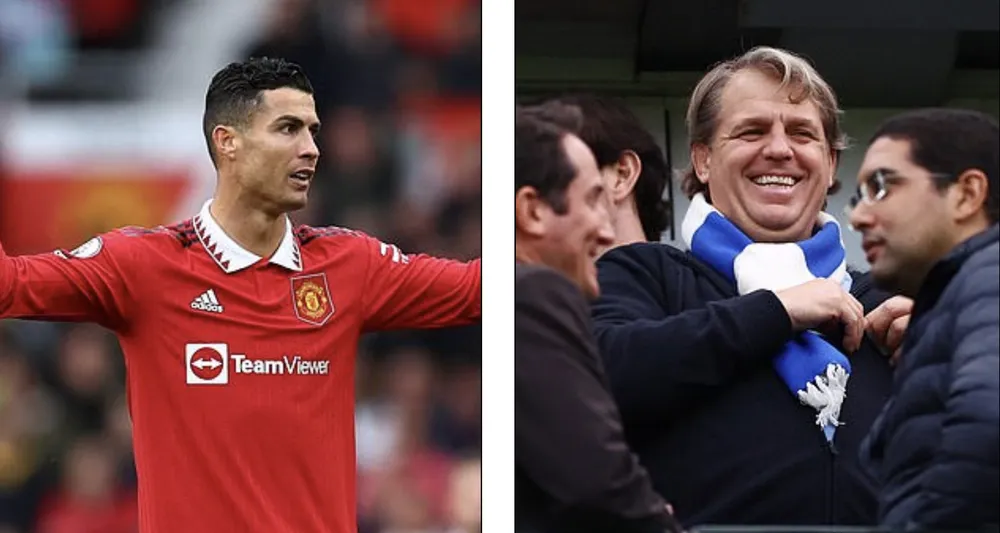 Boehly đã sẵn sàng khởi động lại thương vụ đưa Ronaldo rời Old Trafford gia nhập Stamford Bridge. ẢNH: REUTERS, GETTY