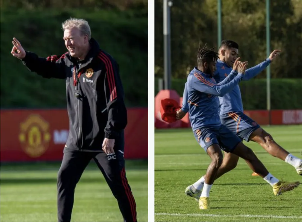 McClaren là trung tâm trong buổi tập của MU. ẢNH: GETTY