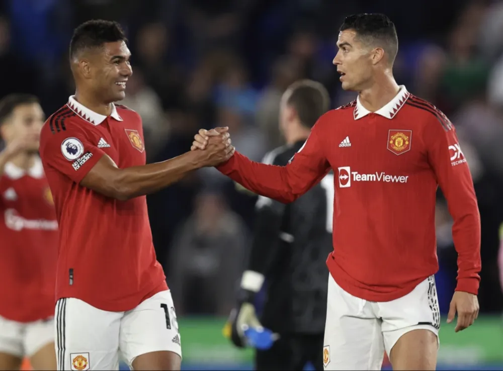 Ronaldo và Casemiro thi đấu cùng nhau trong nhiều năm tại Real Madrid và Man Utd. ẢNH: GETTY