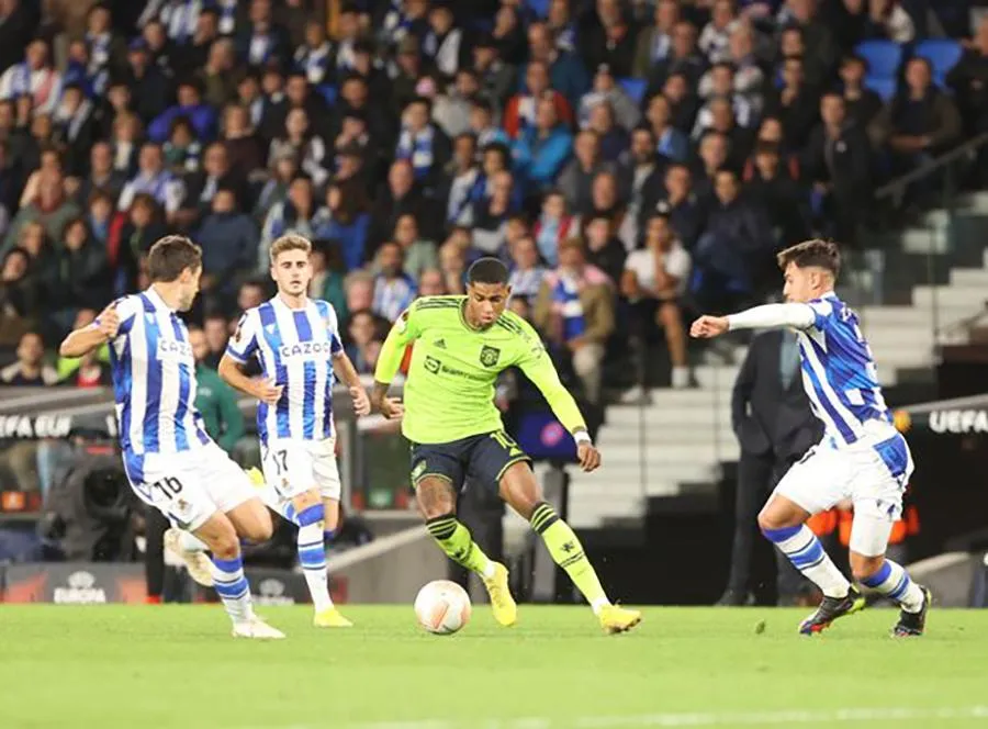 Rashford đã bị Ten Hag đặt vào vị trí trái sở trưởng. ẢNH: GETTY Rashford đã bị Ten Hag đặt vào vị trí trái sở trưởng. ẢNH: GETTY