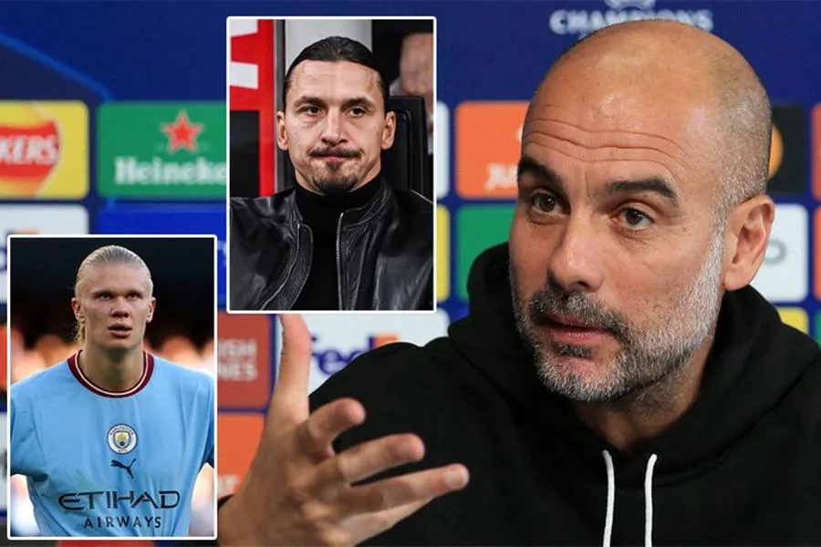 Ibrahimovic gây chia rẽ tình thầy trò giữa Pep Guardiola và Erling Haaland sau phát ngôn gây sốc. ẢNH: MIRROR