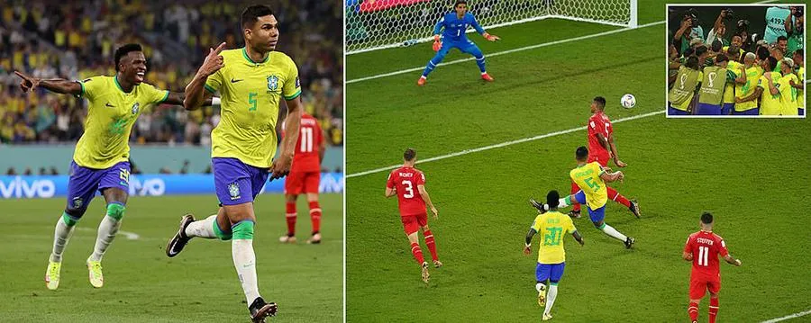Brazil vượt qua Thụy Sĩ đầy nhọc nhằn nhưng xứng đáng. ẢNH: DAILY MAIL
