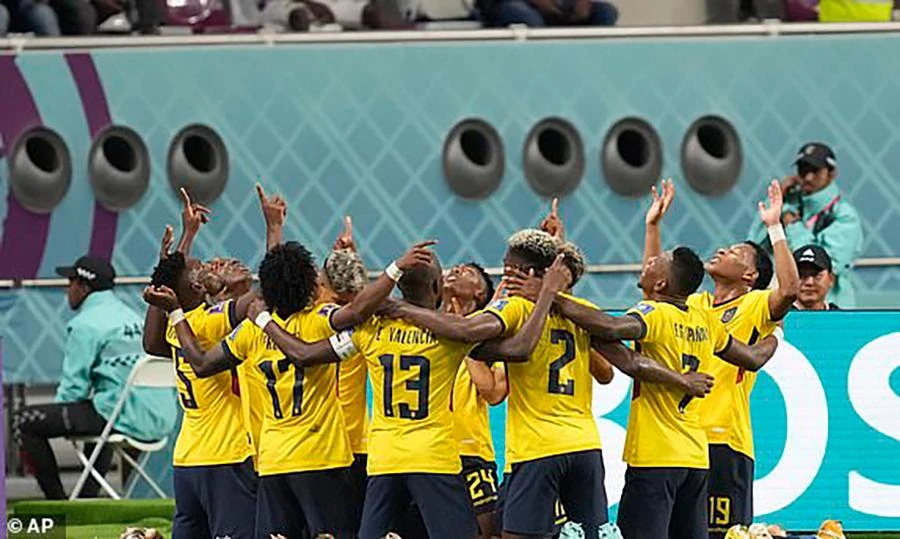Ecuador lấy lại vé dự vòng 1/8 World Cup 2022 ở phút 67. ẢNH: AP