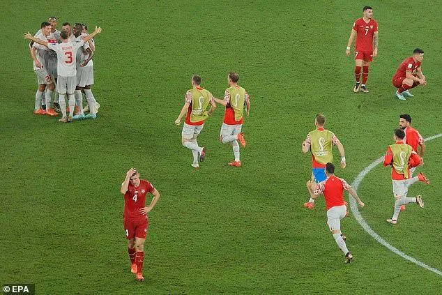 Serbia bị Thụy Sĩ loại trong 2 kỳ World Cup liên tiếp. ẢNH: EPA