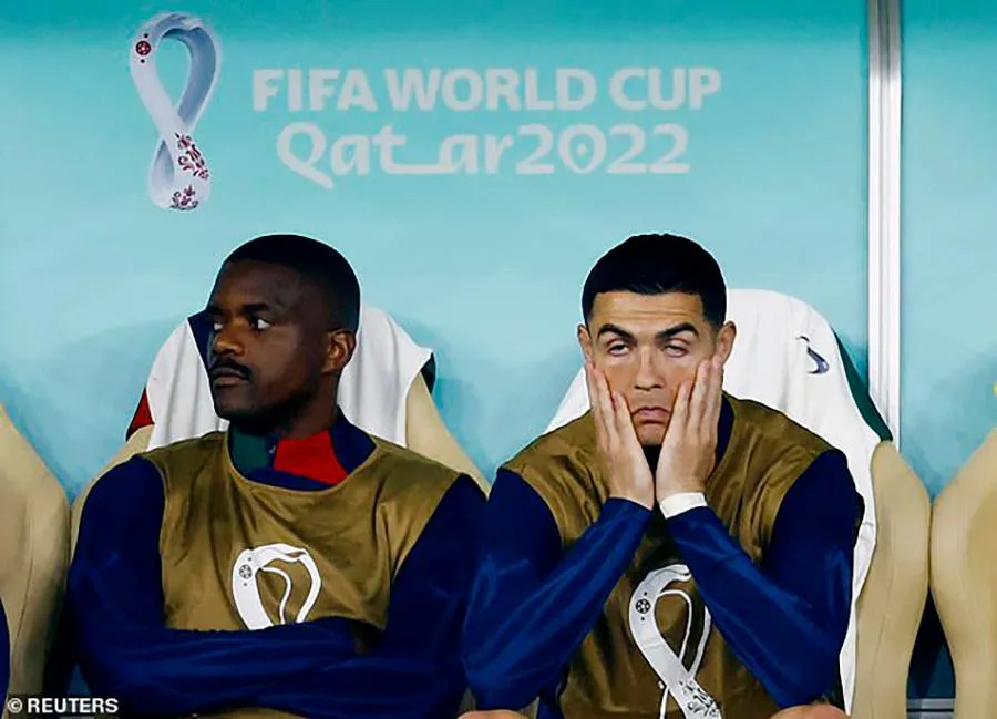 Ronaldo ngồi dự bị trong 2 trận đấu quan trọng nhất của Bồ Đào Nha tại World Cup 2022. ẢNH: REUTERS