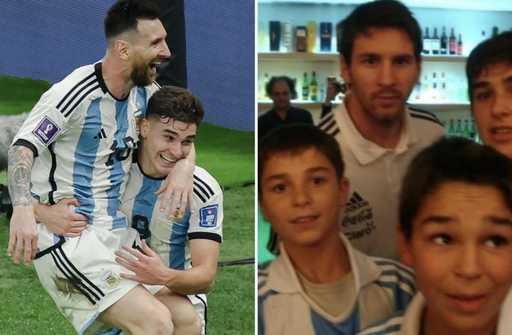 Messi và Alvarez từ 10 năm trước và bây giờ. ẢNH: SUN SPORTS Messi và Alvarez từ 10 năm trước và bây giờ. ẢNH: SUN SPORTS