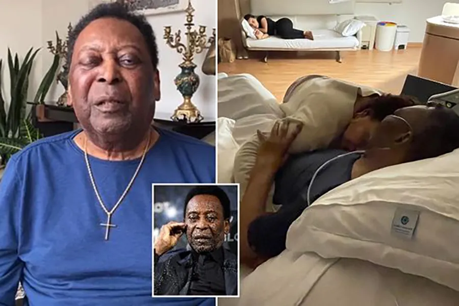 Hình ảnh người thân ở bên Pele trong giai đoạn cuối đời của ông. ẢNH: DAILY STAR