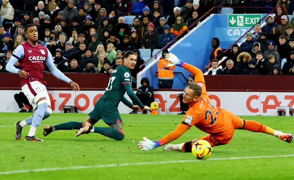 Liverpool dù thắng nhưng Dawin Nunez vẫn vô duyên với khung thành đối thủ. Ảnh: Getty