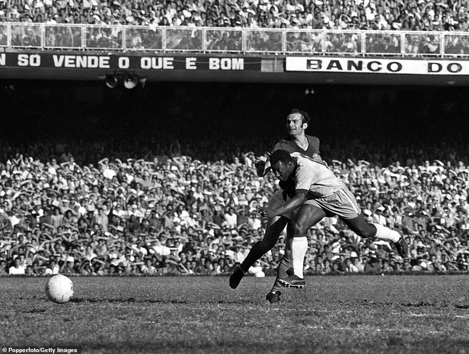 Tại Rio de Janeiro vào ngày 18-7-1971, Pele chơi trận đấu cuối cùng cho đội tuyển Brazil trong trận gặp Nam Tư. ẢNH: GETTY