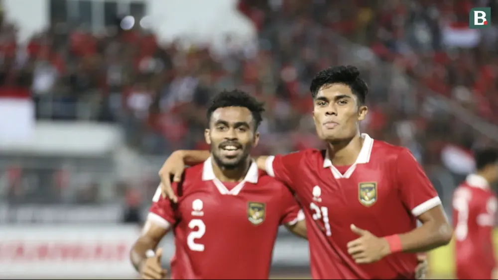Fachruddin Aryanto ăn mừng bàn thắng trong trận Indonesia đánh bại Brunei 7-0. ẢNH: BOLA
