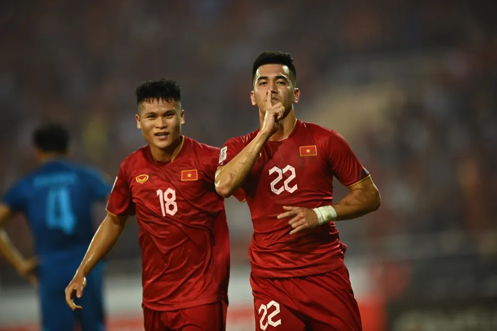 Tiến Linh đang dẫn đầu danh sách vua phá lưới AFF Cup 2022 cùng Dangda với 6 bàn thắng. ẢNH: HẢI THỊNH