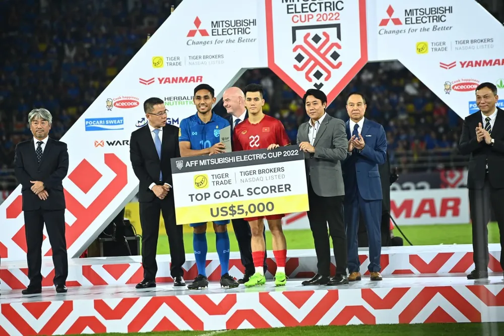 Tiến Linh và Dangda đồng giải vua phá lưới với 6 bàn thắng. ẢNH: HẢI THỊNH