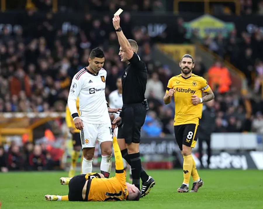 Casemiro đã nhận 4 thẻ vàng cho đến lúc này. ẢNH: GETTY Casemiro đã nhận 4 thẻ vàng cho đến lúc này. ẢNH: GETTY