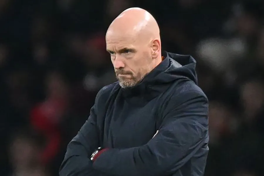 Ten Hag không hài lòng trước màn trình diễn của các học trò. ẢNH: GETTY