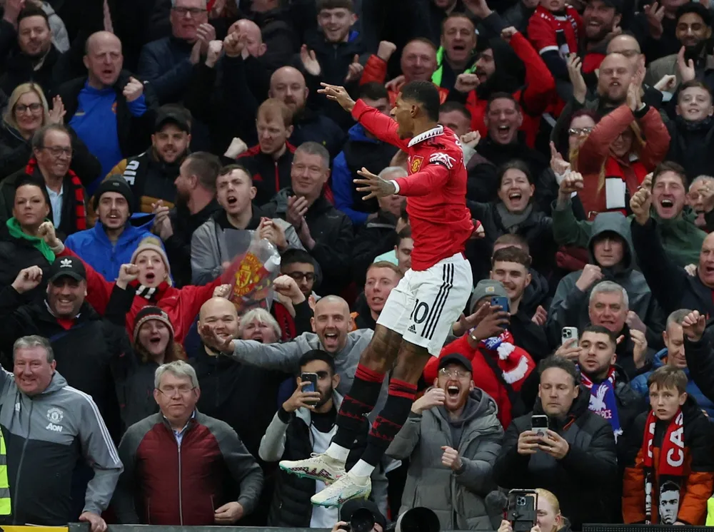 Rashford tiếp tục tỏa sáng với bàn thắng nhân đôi cách biệt cho MU. Ảnh: Getty Rashford tiếp tục tỏa sáng với bàn thắng nhân đôi cách biệt cho MU. Ảnh: Getty