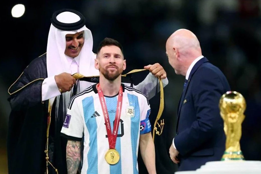 Messi trong đêm đăng quang cùng Argentina tại World Cup 2022. Ảnh: GETTY IMAGES