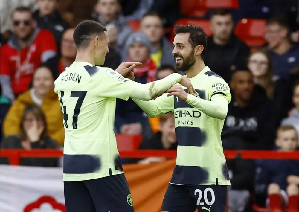 Bernardo Silva giúp Man City dẫn trước nhưng cũng không thể mang về 3 điểm. Ảnh: Getty