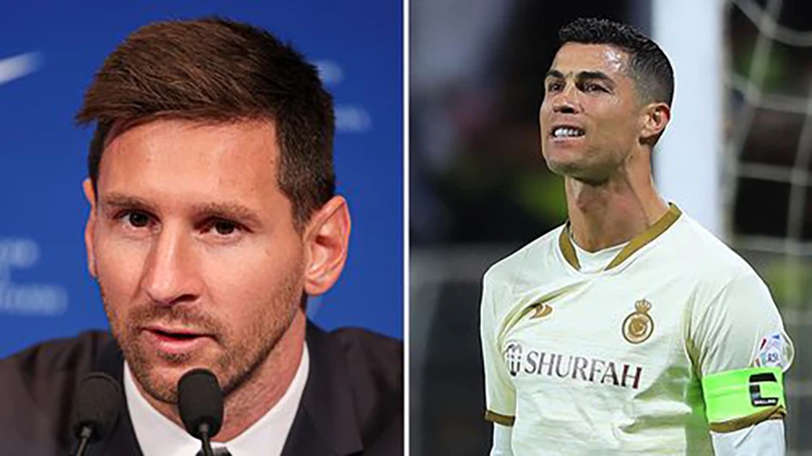 Messi có thể đến Saudi Arabia đối đầu với Ronaldo. ẢNH: MIRROR