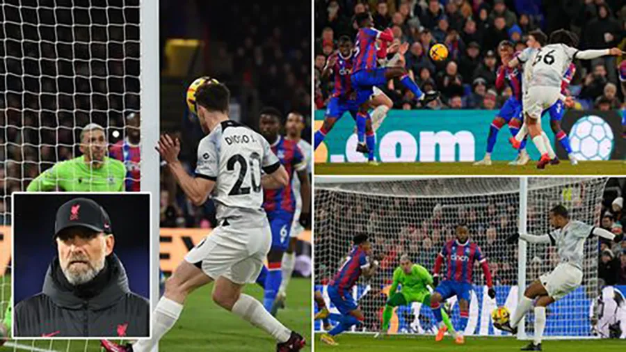 Liverpool bị Crystal Palace cầm hòa 0-0 trong trận đấu đáng thất vọng. ẢNH: MIRROR