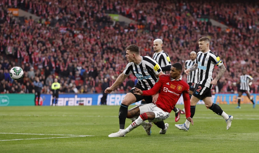 Rashford tiếp tục tỏa sáng giúp MU có danh hiệu đầu tiên trong năm 2023. Ảnh: Getty