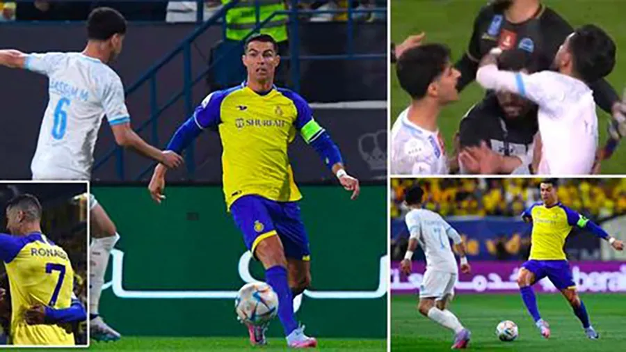 Ronaldo không ghi bàn trong chiến thắng 3-1 của Al Nassr trước Al Batin. ẢNH: MIRROR Ronaldo không ghi bàn trong chiến thắng 3-1 của Al Nassr trước Al Batin. ẢNH: MIRROR