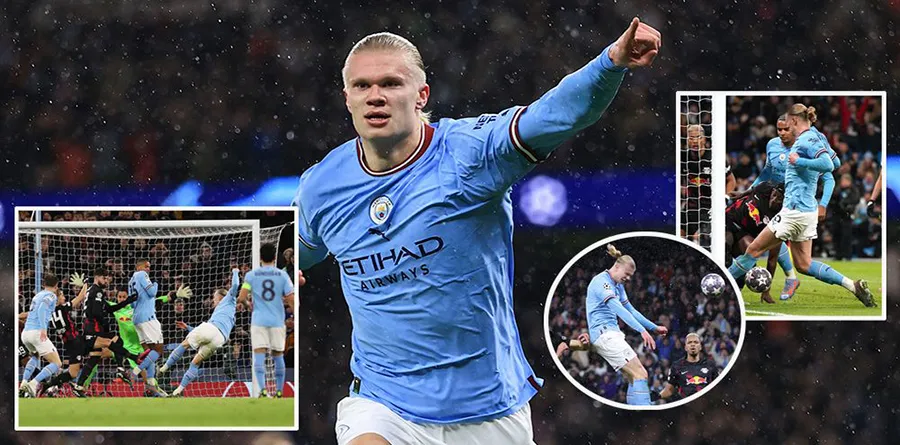 Man City giành chiến thắng tưng bừng 7-0 trước RB Leipzig với việc Haaland ghi đến 5 bàn thắng. ẢNH: MIRROR Man City giành chiến thắng tưng bừng 7-0 trước RB Leipzig với việc Haaland ghi đến 5 bàn thắng. ẢNH: MIRROR