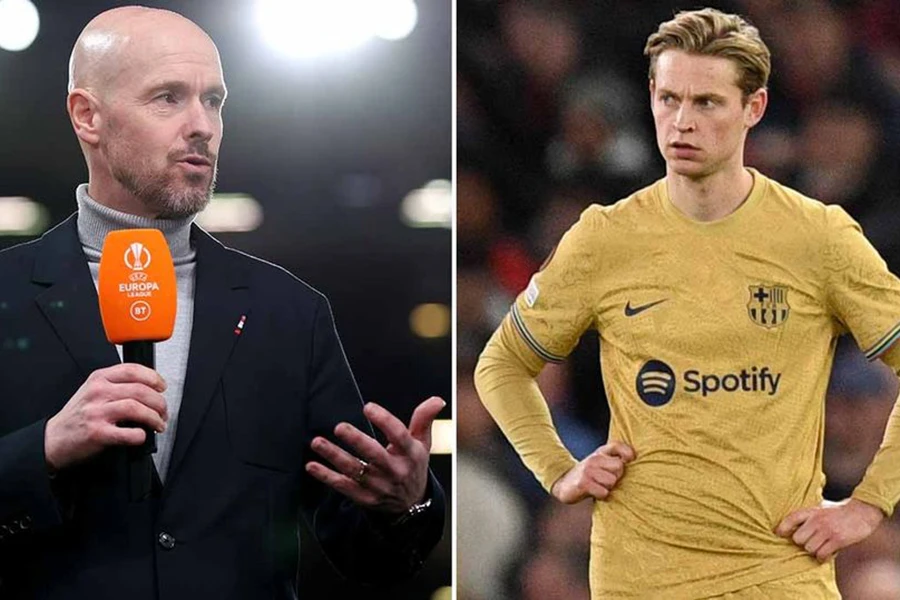 Ten Hag không ngại bày tỏ sự ngưỡng mộ với De Jong. ẢNH: MIRROR