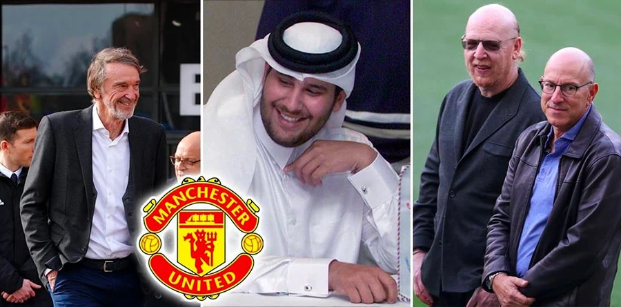 Sir Jim Ratcliffe và Sheikh Jassim đã hoãn việc gửi lời đề nghị mới hỏi mua MU đến nhà Glazer. ẢNH: MIRROR