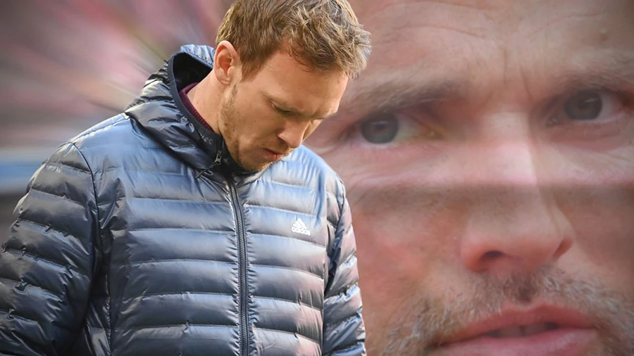 Nagelsmann "cúi đầu" rời đi nhường chỗ cho Tuchel ở Bayern Munich. ẢNH: MIRROR